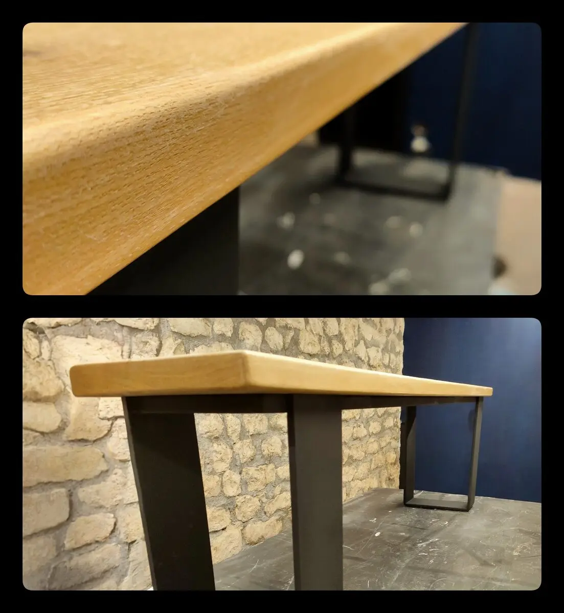Banc acier bois sur mesure