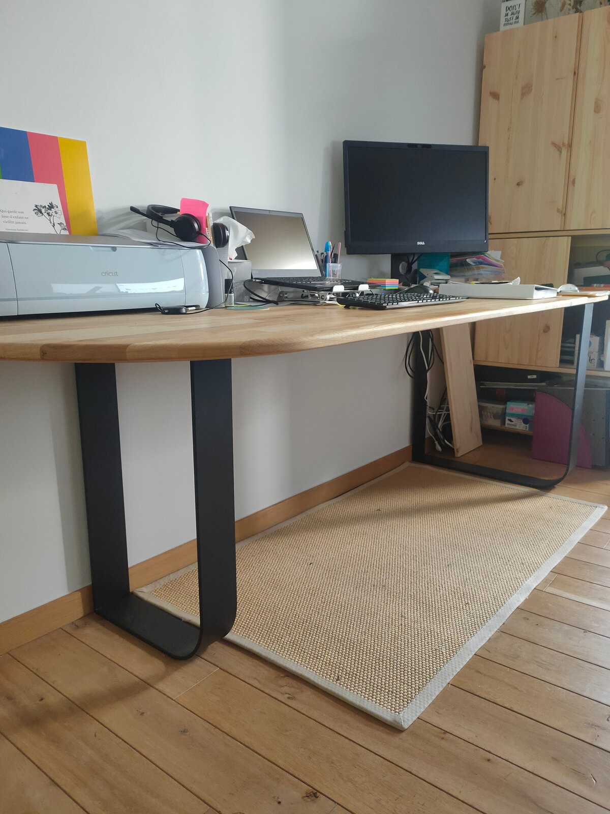Bureau bois et acier sur mesure