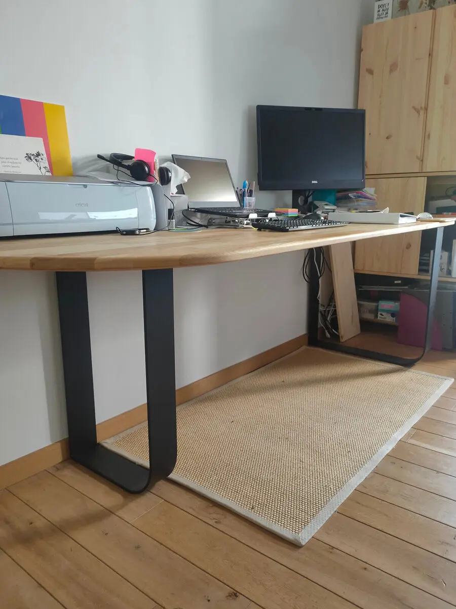 Bureau bois et acier sur mesure