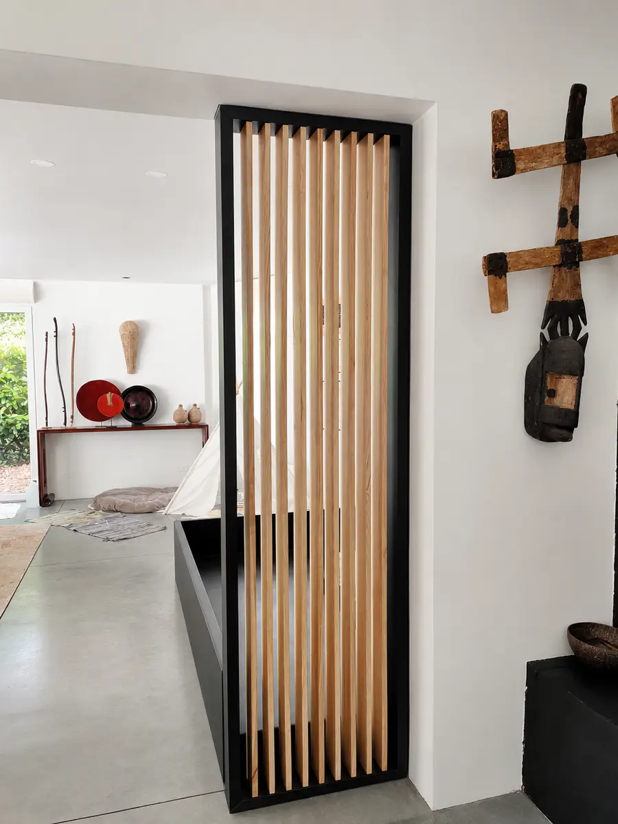 Claustra mix acier et bois sur mesure